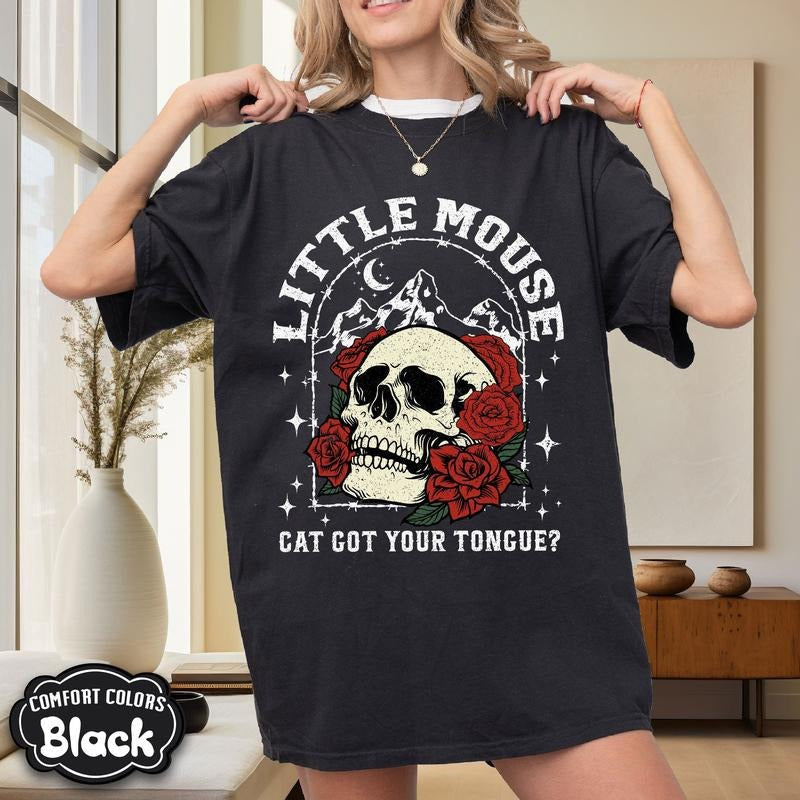 Little Mouse Cat Got Your Tongue Comfort Colors Haunting Adeline Shirt Dark Romance Smut Reader Book Lover Womenswear Soft Short Sleeves Fabric T-Shirts, Hoodie, Sweatshirt - T-Shirt, Sweatshirt, Hoodie