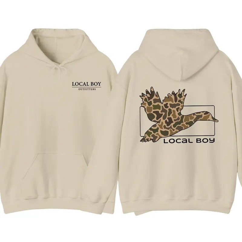 Local Boy Outfitters Camo Duck Graphics Outdoor Dog Lovers Comfort T-Shirts, Hoodie, Sweatshirt - T-Shirt, Sweatshirt, Hoodie