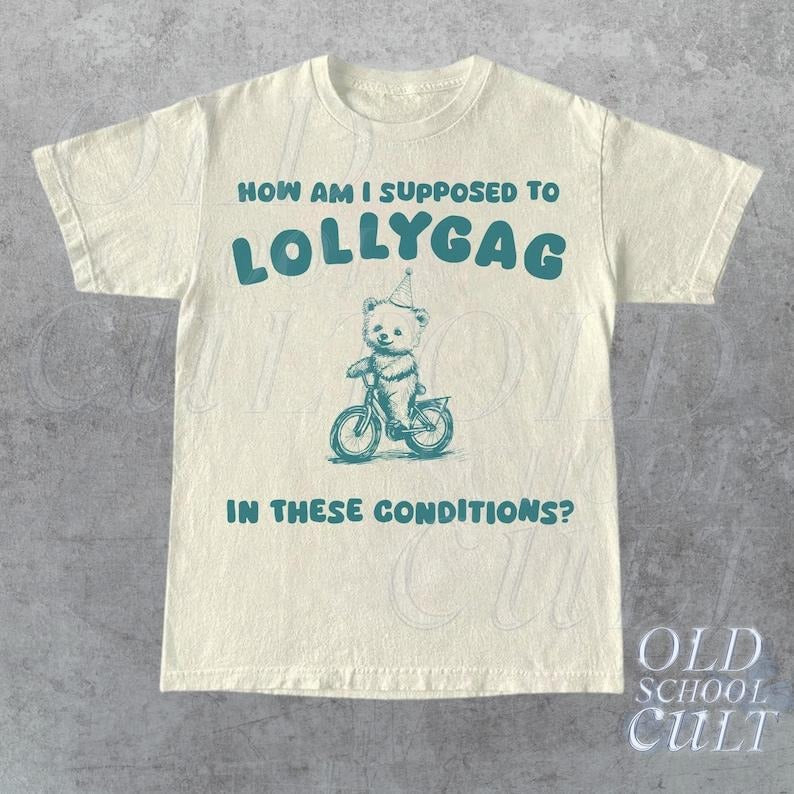 Lollygag Funny Retro Gag Vintage Bear Nostalgia Relaxed Cotton Dilly Dally T-Shirts, Hoodie, Sweatshirt - T-Shirt, Sweatshirt, Hoodie