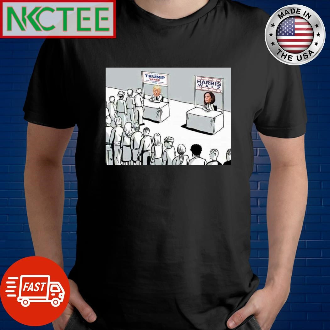 Long lines of people vote for Donald Trump, Kamala Harris has none shirt Unisex T-shirt, Sweatshirt, Hoodie, Long Sleeve Tee - T-Shirt, Sweatshirt, Hoodie
