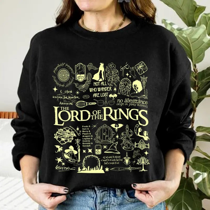 Lord Rings Iconic Symbols Shirt LOTR Book Shirt Fantasy Reading Book Shirt Bookish Bookworms T-Shirts, Hoodie, Sweatshirt - T-Shirt, Sweatshirt, Hoodie
