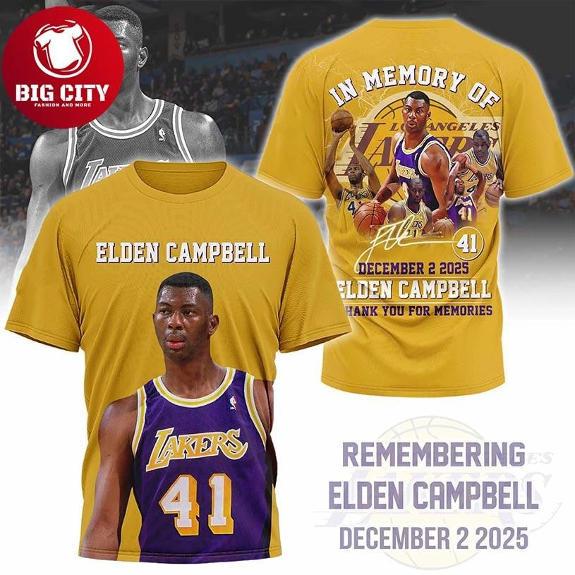 Los Angeles Lakers Elden Campbell Memorial 2025 Two Sided Shirt Unisex T-shirt, Sweatshirt, Hoodie, Long Sleeve Tee - T-Shirt, Sweatshirt, Hoodie