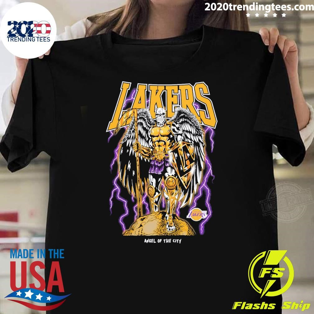 Los Angeles Lakers Warren Lotas Angel of the City Shirt Unisex T-shirt, Sweatshirt, Hoodie, Long Sleeve Tee - T-Shirt, Sweatshirt, Hoodie