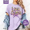 Louisiana Bow Comfort Colors Coquette Mardi Gras Bow T-Shirts, Hoodie, Sweatshirt - T-Shirt, Sweatshirt, Hoodie