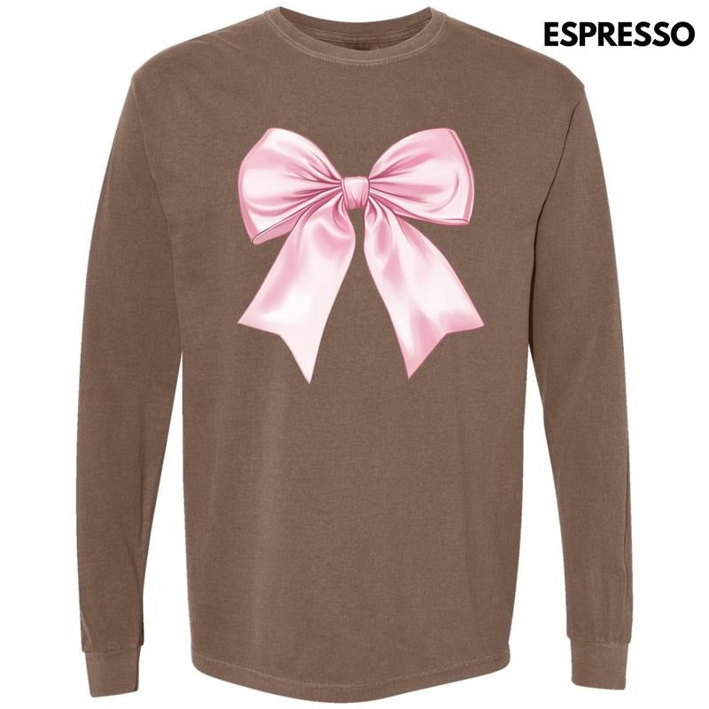Lovable Pink Bow Long Sleeve Comfort Colors 'NLB' T-Shirts, Hoodie, Sweatshirt - T-Shirt, Sweatshirt, Hoodie