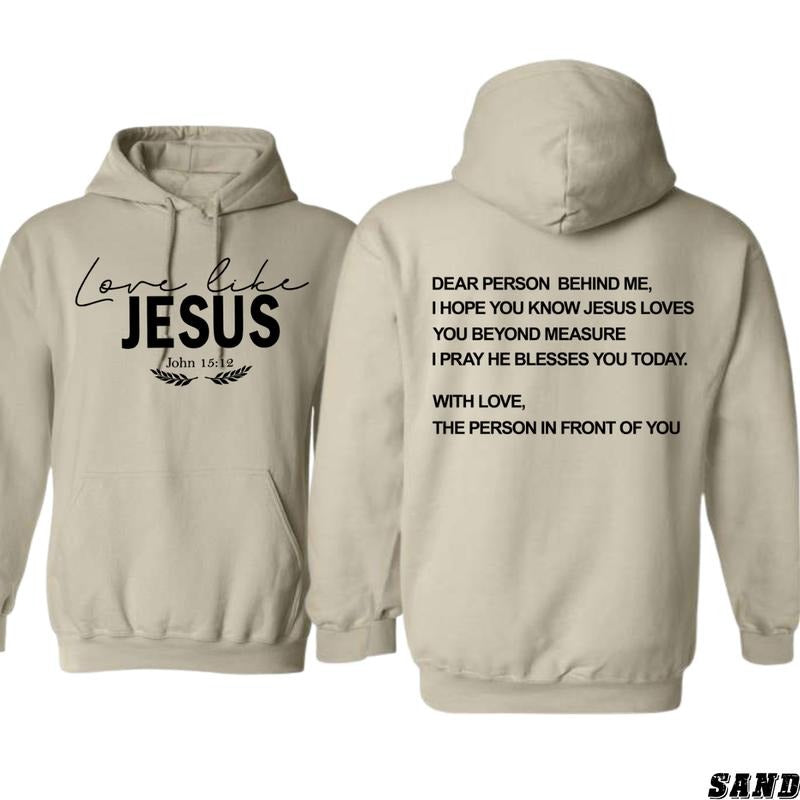 Love Like Jesus John 15:12 Inspirational Message Back Spreading Faith Love Menswear T-Shirts, Hoodie, Sweatshirt - T-Shirt, Sweatshirt, Hoodie