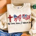 Loves Jesus America Too Coquette American Flag Independence Day Christian Cross Freedom Red White Blue T-Shirts, Hoodie, Sweatshirt - T-Shirt, Sweatshirt, Hoodie