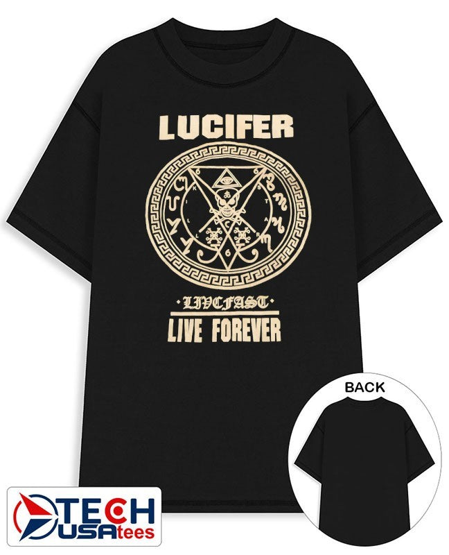 Lucifer live forever logo shirt Unisex T-shirt, Sweatshirt, Hoodie, Long Sleeve Tee - T-Shirt, Sweatshirt, Hoodie
