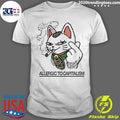 Lucky Cat Smoking Allergic To Capitalism Shirt Unisex T-shirt, Sweatshirt, Hoodie, Long Sleeve Tee - T-Shirt, Sweatshirt, Hoodie