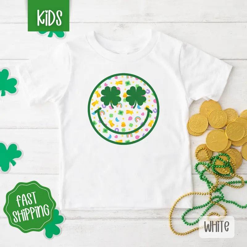 Lucky Charm Smiley St Patrick Shirt St Patrick'S Day Children'S Cute Gildan T-Shirts, Hoodie, Sweatshirt - T-Shirt, Sweatshirt, Hoodie