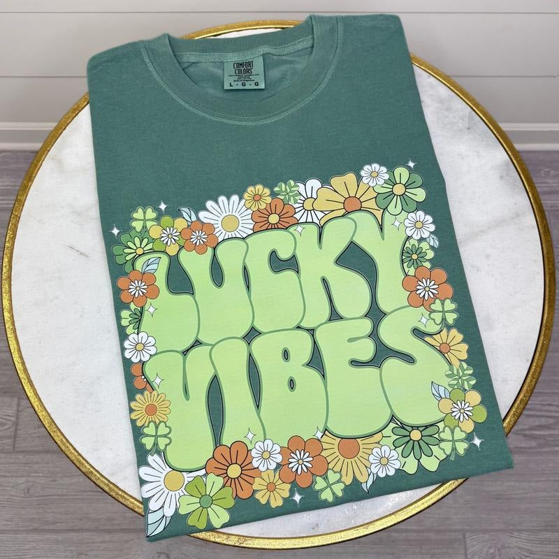 Lucky Floral Comfort Colors T-Shirts, Hoodie, Sweatshirt - T-Shirt, Sweatshirt, Hoodie