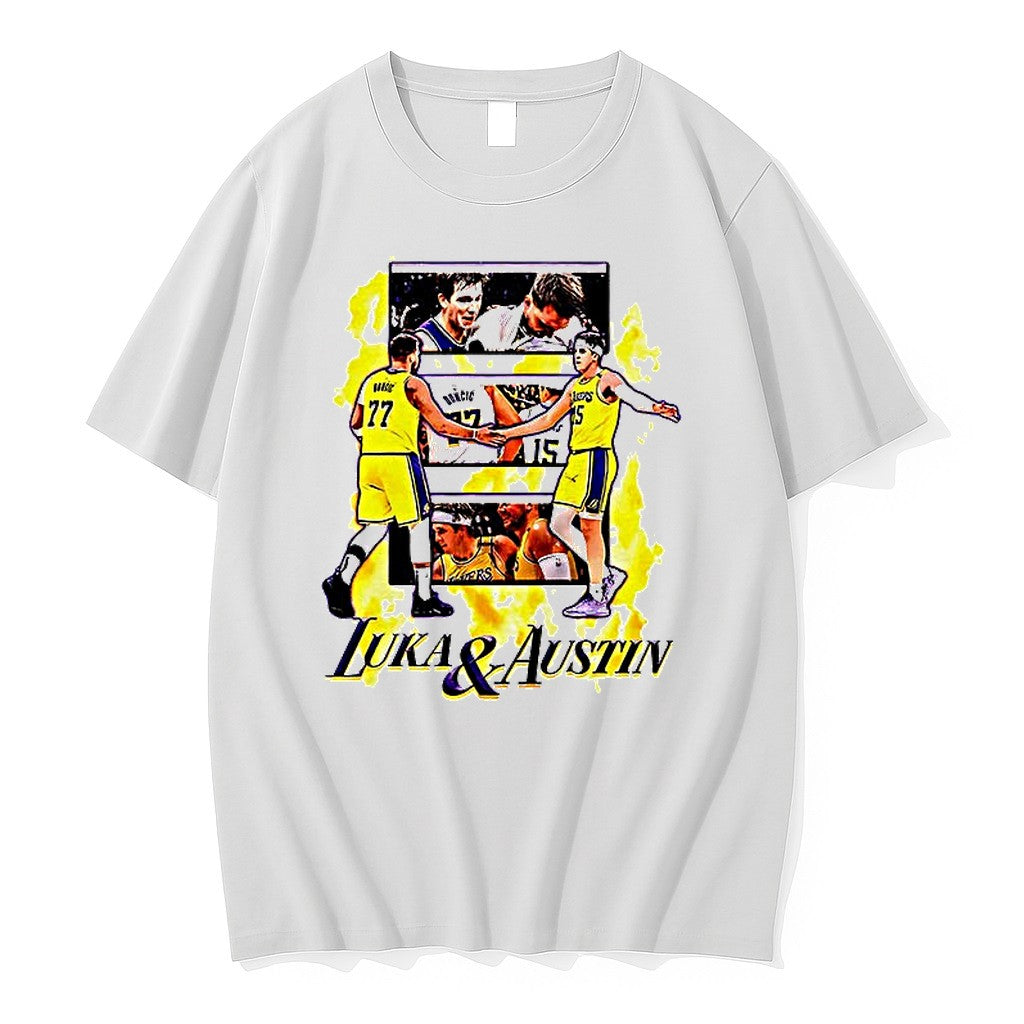 Luka Doncic And Austin Reaves Los Angeles Lakers Graphic Tshirts Sweater Unisex T-shirt, Sweatshirt, Hoodie, Long Sleeve Tee - T-Shirt, Sweatshirt, Hoodie