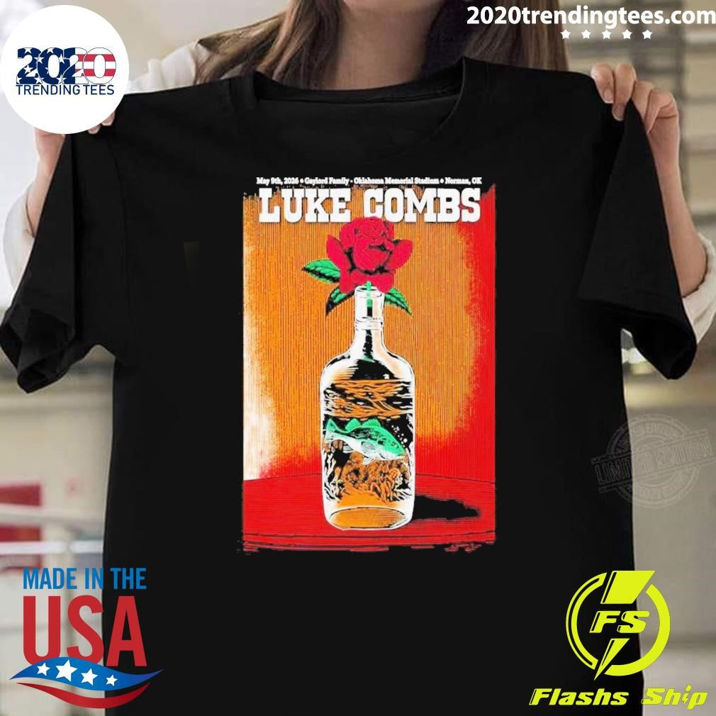 Luke Combs May 9th 2026, Norman OK Poster Shirt Unisex T-shirt, Sweatshirt, Hoodie, Long Sleeve Tee - T-Shirt, Sweatshirt, Hoodie