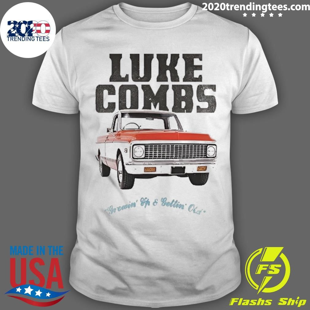 Luke Combs Truck Growin Up and Gettin Old Photo Tee Shirt Unisex T-shirt, Sweatshirt, Hoodie, Long Sleeve Tee - T-Shirt, Sweatshirt, Hoodie