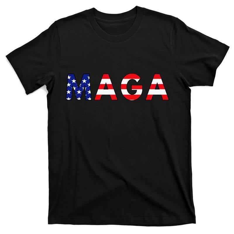 MAGA American Flag Donald Trump 2024 Cotton Menswear T-Shirts, Hoodie, Sweatshirt - T-Shirt, Sweatshirt, Hoodie