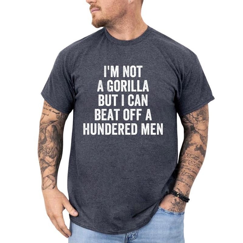 MAPTEES I'M Not Gorilla But I Can Beat Off Hundred Funny Gorilla Meme Sarcastic Shirt T-Shirts, Hoodie, Sweatshirt - T-Shirt, Sweatshirt, Hoodie