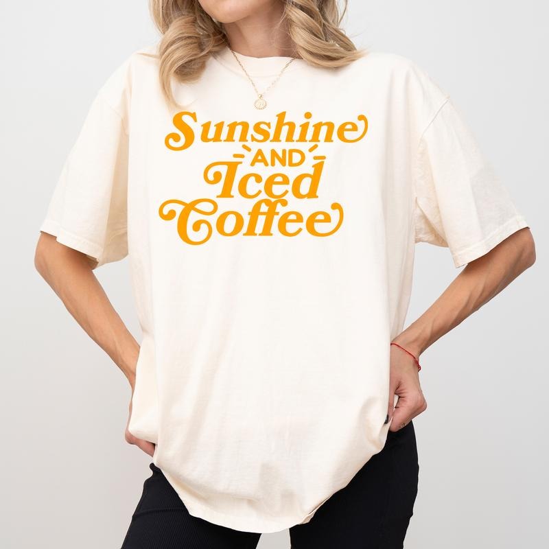 MAPTEES Sunshine Iced Coffee Comfort Colors Shirt Summer Time Iced Coffee Lover Summer Vacation Outfits T-Shirts, Hoodie, Sweatshirt - T-Shirt, Sweatshirt, Hoodie