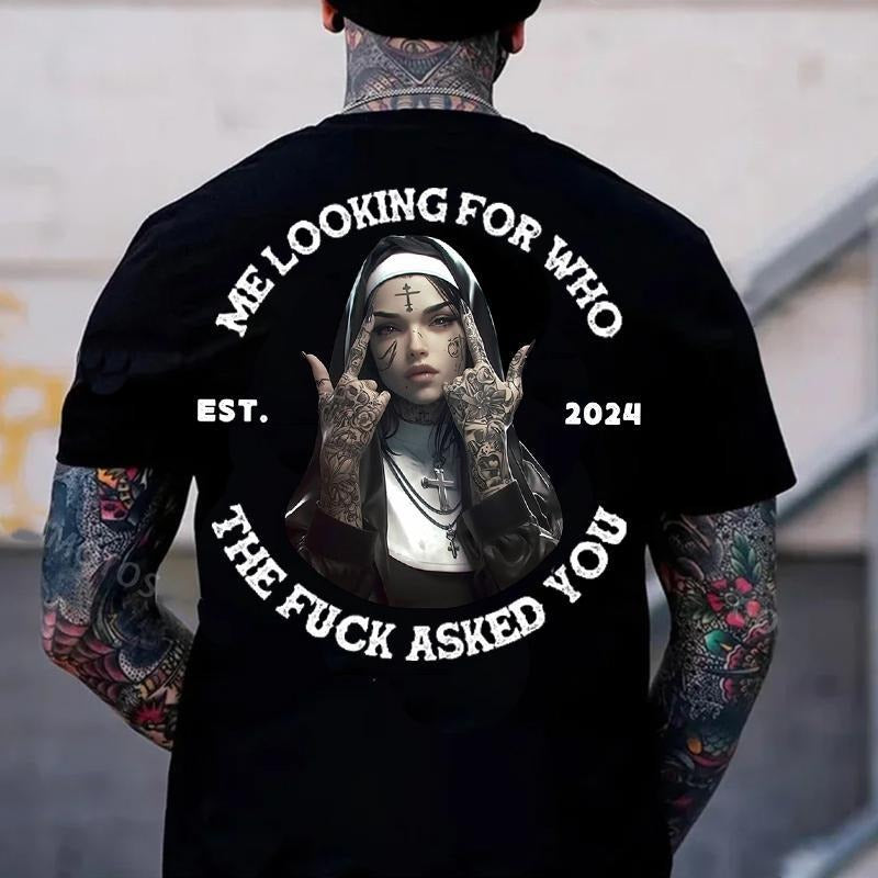 ME LOOKING WHO F*CK ASKED YOU Defiant Nun Print T-Shirts, Hoodie, Sweatshirt - T-Shirt, Sweatshirt, Hoodie