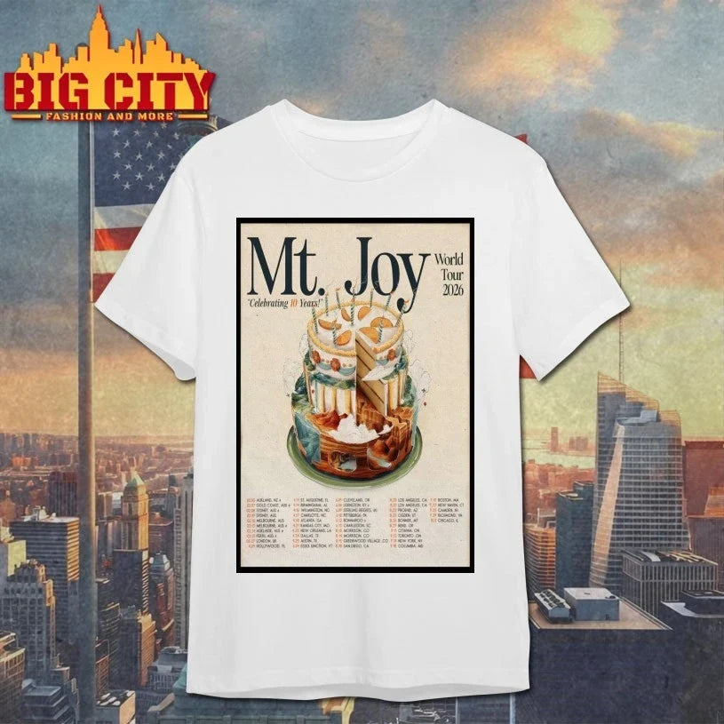 MT. Joy World Tour 2026 Celebrating 10 Years Poster shirt Unisex T-shirt, Sweatshirt, Hoodie, Long Sleeve Tee - T-Shirt, Sweatshirt, Hoodie