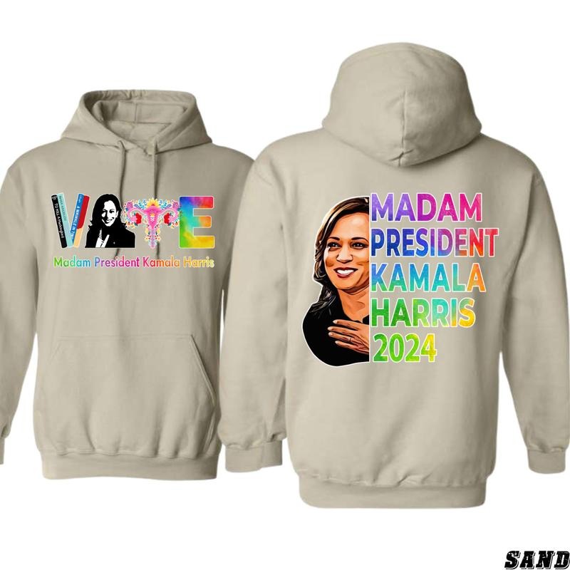 Madam President Kamala Harris Vibrant Vote Campaign 2024 Supporters Casual Comfortable Menswear T-Shirts, Hoodie, Sweatshirt - T-Shirt, Sweatshirt, Hoodie