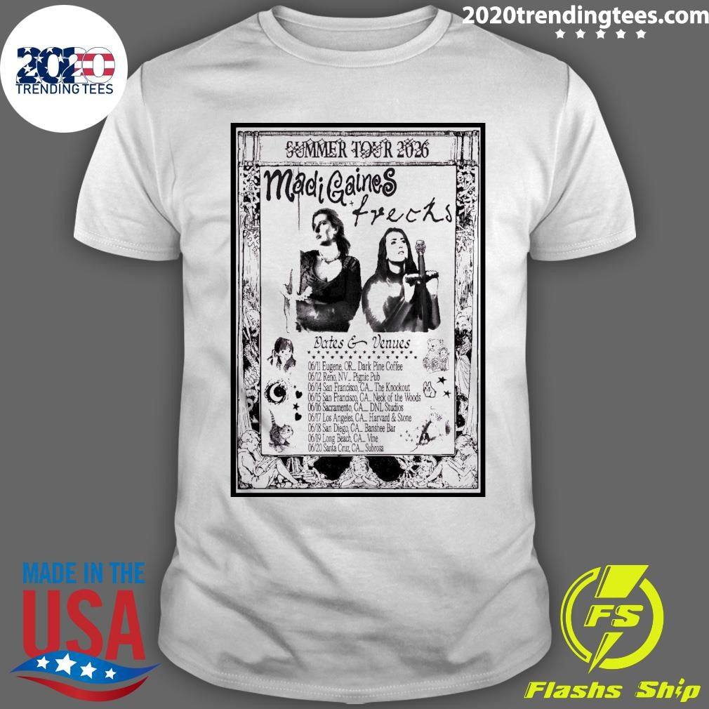 Madi Gaines Summer 2026 Tour Shirt Unisex T-shirt, Sweatshirt, Hoodie, Long Sleeve Tee - T-Shirt, Sweatshirt, Hoodie