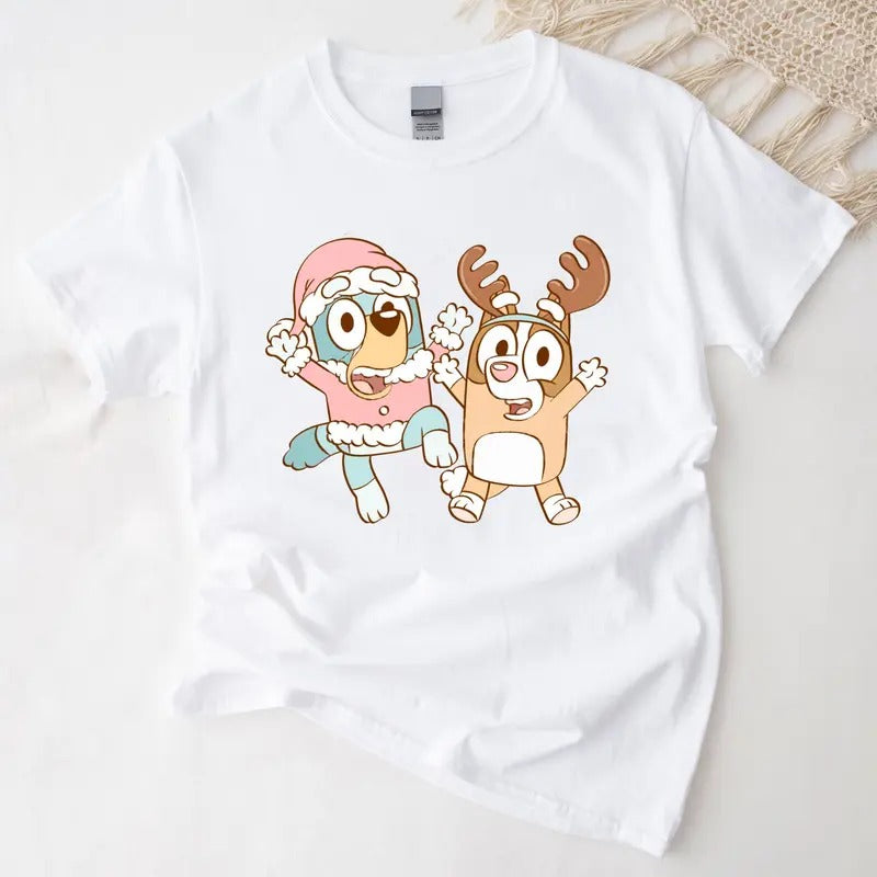 Magical Pastel Blue Sister Dogs Santa Reindeer Winter Funny Shirt T-Shirts, Hoodie, Sweatshirt - T-Shirt, Sweatshirt, Hoodie