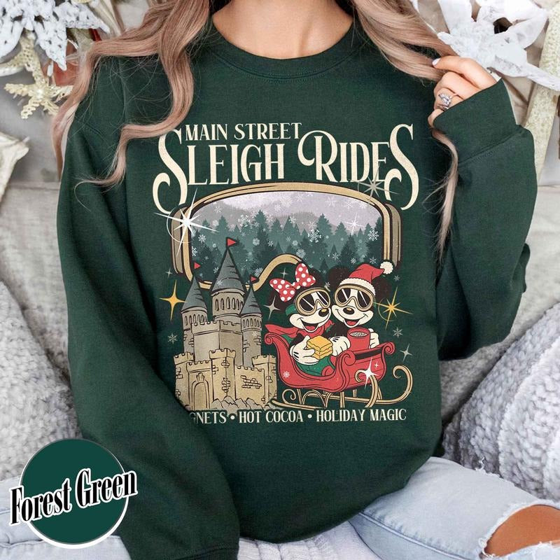 Main Street Sleigh Rides Trip Most Magical Place Earth Hot Cocoa T-Shirts, Hoodie, Sweatshirt - T-Shirt, Sweatshirt, Hoodie
