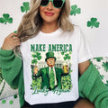 Make America Lucky Again Shirt Trump St Patricks Day Shirt Lucky Shamrock Political Lucky Shirt Patriotic Irish Funny Trump T-Shirts, Hoodie, Sweatshirt - T-Shirt, Sweatshirt, Hoodie
