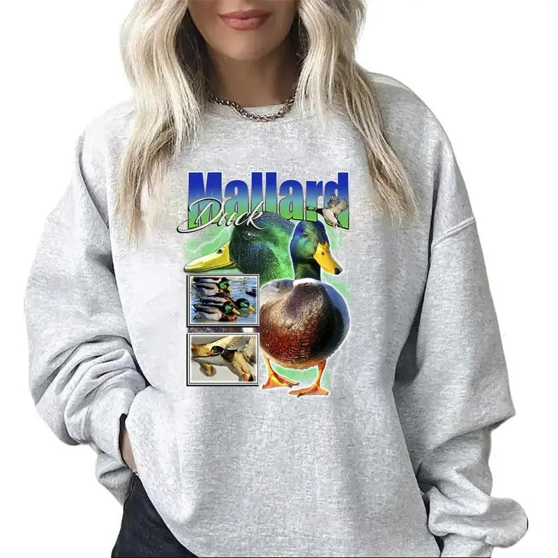 Mallard Duck Retro Hunting Season Classic Cotton White Ash Fabric Womenswear Medium T-Shirts, Hoodie, Sweatshirt - T-Shirt, Sweatshirt, Hoodie