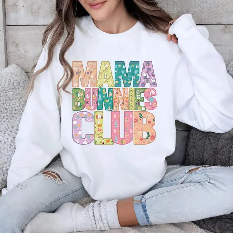 Mama Bunnies Club Funny Easter Shirt Easter Shirts Mama Bunny Shirt Easter Day Shirt Easter Mom Shirt T-Shirts, Hoodie, Sweatshirt - T-Shirt, Sweatshirt, Hoodie