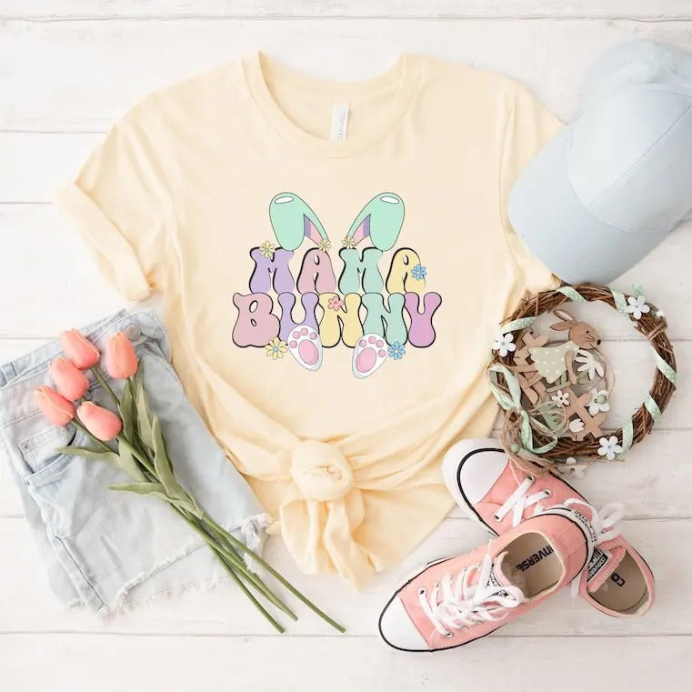 Mama Bunny Bunny Shirt Mama Bunny Baby Shirt Easter Easter Mom Shirt Mama Bunny Pregnancy Announcement Easter T-Shirts, Hoodie, Sweatshirt - T-Shirt, Sweatshirt, Hoodie