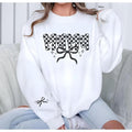 Mama Checkered Black Bow Coquette Mama Sleeve Print Top Cute Cozy Mama Mama T-Shirts, Hoodie, Sweatshirt - T-Shirt, Sweatshirt, Hoodie