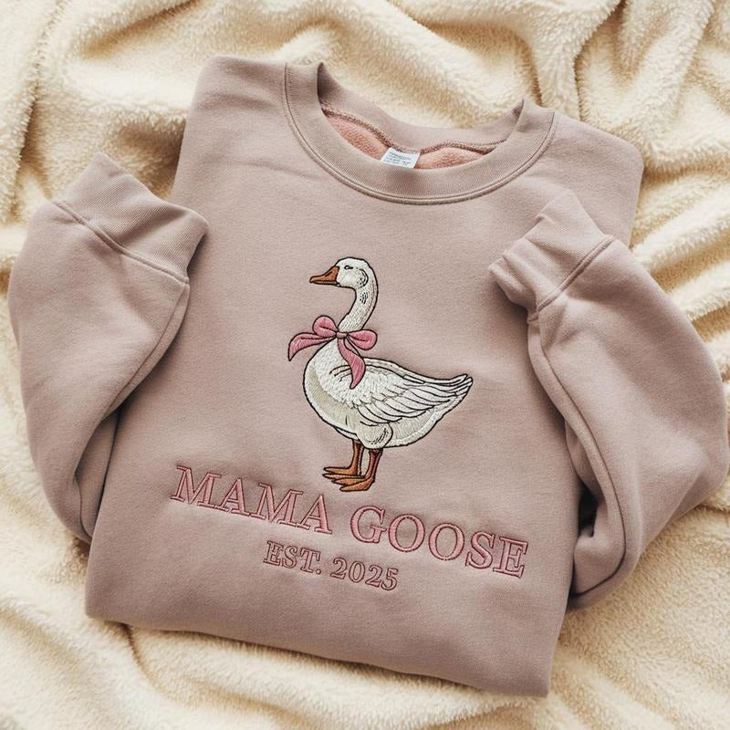 Mama Goose Embroidery Goose Embroidery Funny Meme Goose Funny Goose T-Shirts, Hoodie, Sweatshirt - T-Shirt, Sweatshirt, Hoodie