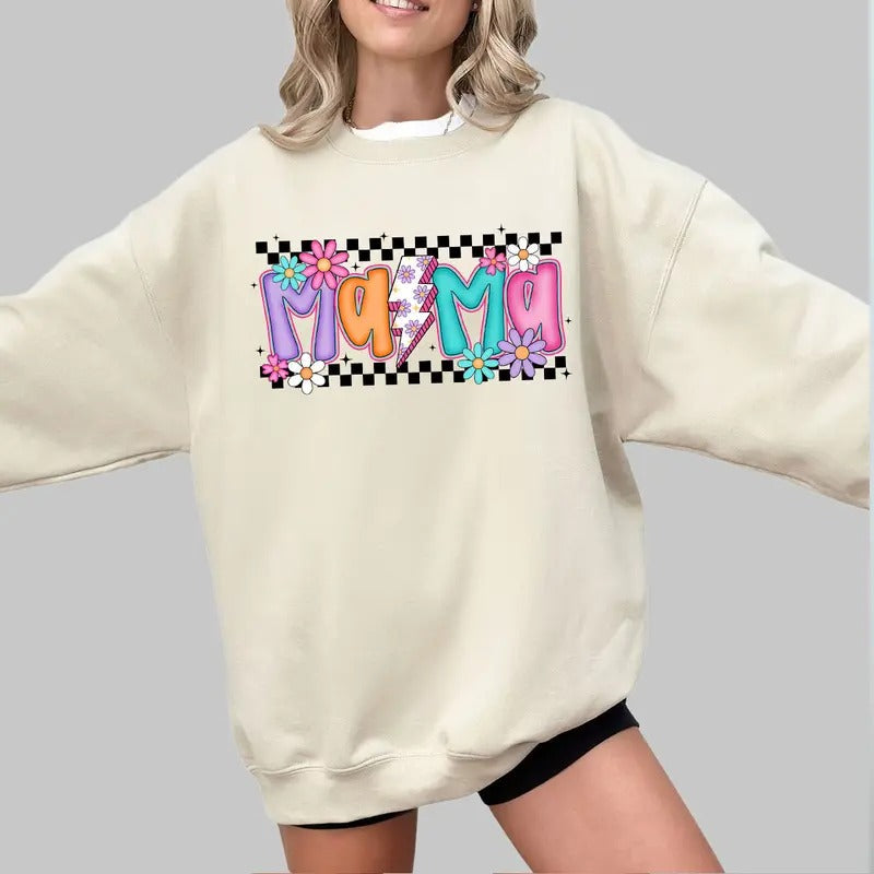 Mama Shirt Mom Checkered Shirt Mom Life Checkered Mama Her Shirt Grandma Mom Cute Mom Boho Mama Girl Mama T-Shirts, Hoodie, Sweatshirt - T-Shirt, Sweatshirt, Hoodie