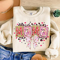 Mama Valentine Loved Mama Heart Coquette Bow Pink Brushstroke Valentine T-Shirts, Hoodie, Sweatshirt - T-Shirt, Sweatshirt, Hoodie