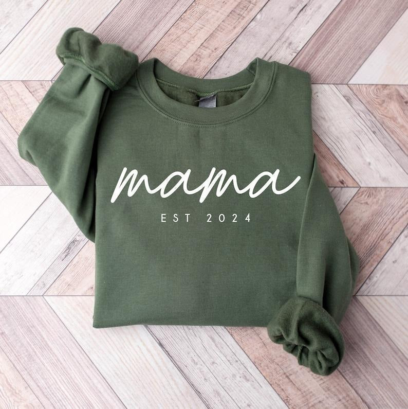 Mama Est 2024 Mom Mommy Shirt New Mom Mother Mama T-Shirts, Hoodie, Sweatshirt - T-Shirt, Sweatshirt, Hoodie