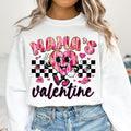 Mamas Valentine Sweat Retro Checkered Valentine Heart Sweat Valentine Sweat Brushstroke Glitter Pink Valentine Mini Sweat T-Shirts, Hoodie, Sweatshirt - T-Shirt, Sweatshirt, Hoodie