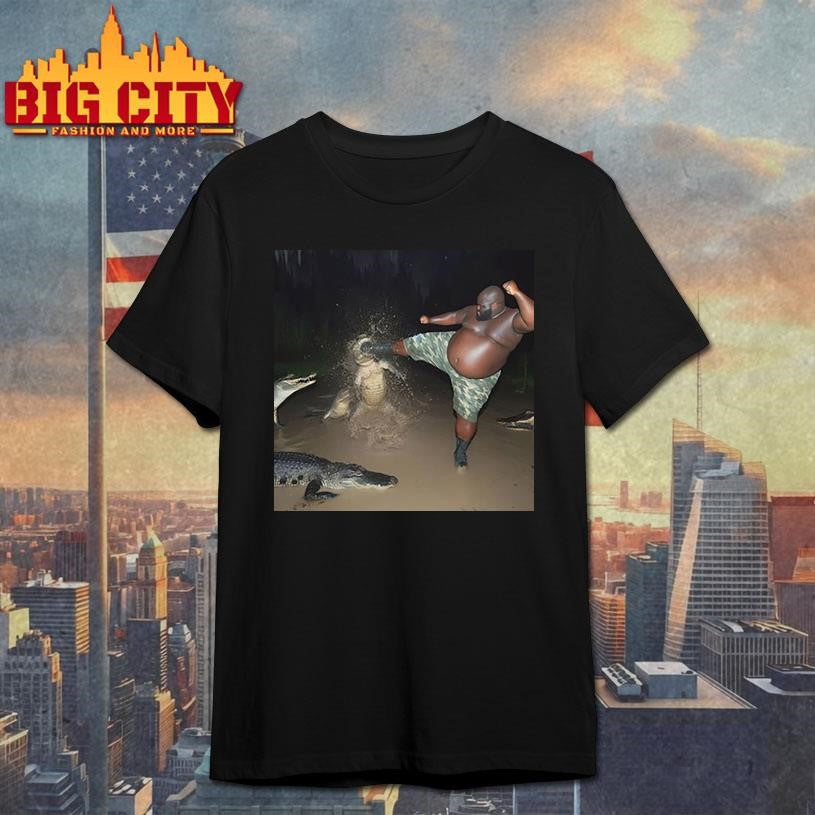 Man Kick Alligator In Swamp Shirt Unisex T-shirt, Sweatshirt, Hoodie, Long Sleeve Tee - T-Shirt, Sweatshirt, Hoodie