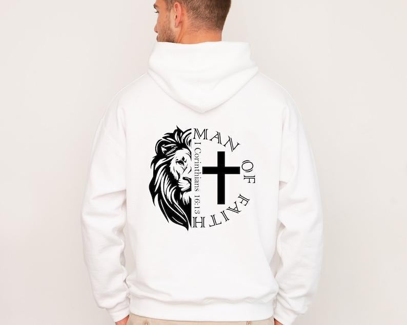 Man Faith Christian Religious Bible Verse Christian Him ; Cotton Menswear Polyester Tops T-Shirts, Hoodie, Sweatshirt - T-Shirt, Sweatshirt, Hoodie