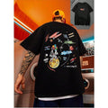 Manfinity EMRG Drop Shoulder Space Element & Letter Print 2 Sided Naughty Clothes T-Shirts, Hoodie, Sweatshirt - T-Shirt, Sweatshirt, Hoodie
