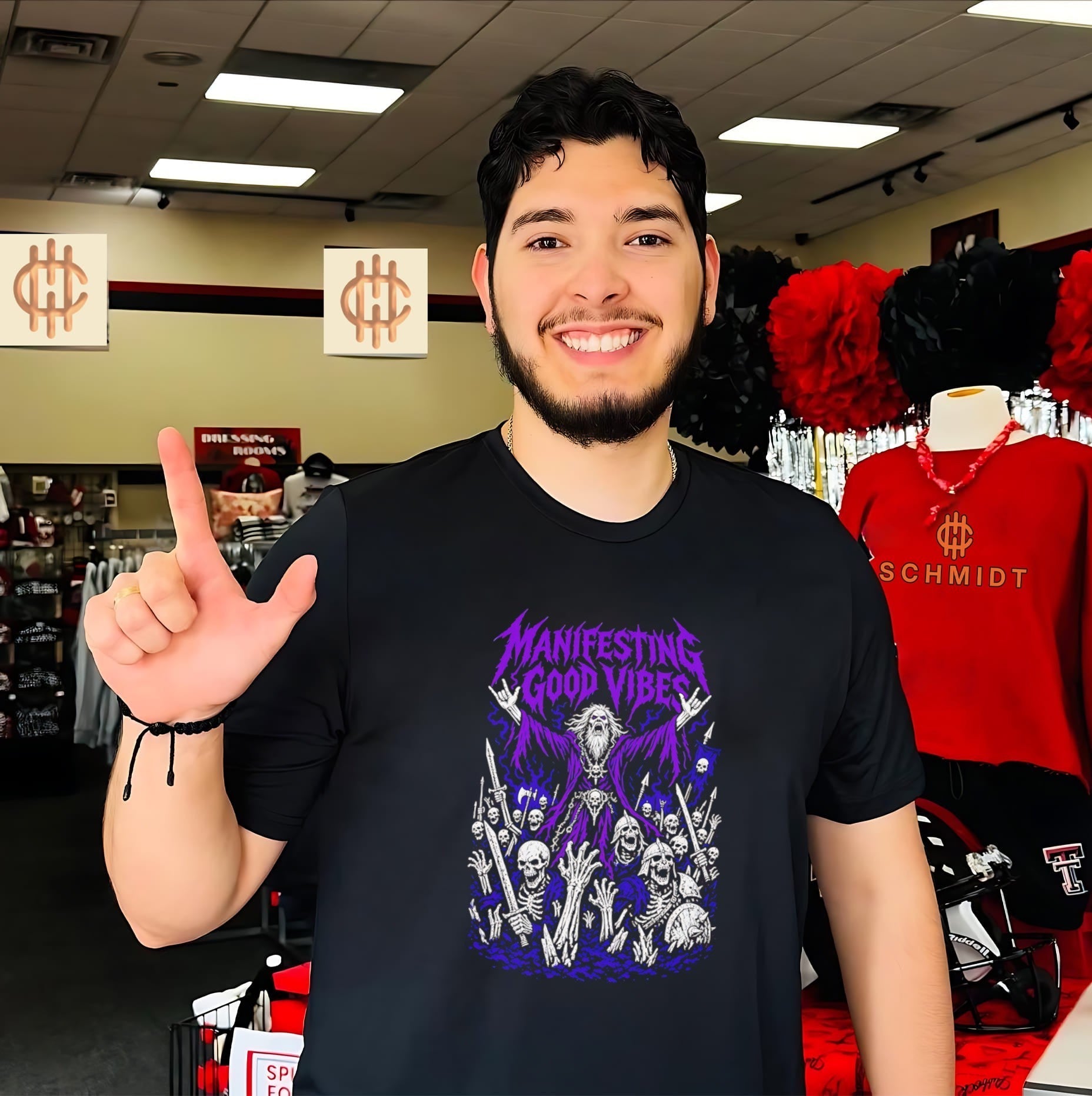 Manifesting Good Vibes Necromancer Skeleton Army shirt Unisex T-shirt, Sweatshirt, Hoodie, Long Sleeve Tee - T-Shirt, Sweatshirt, Hoodie