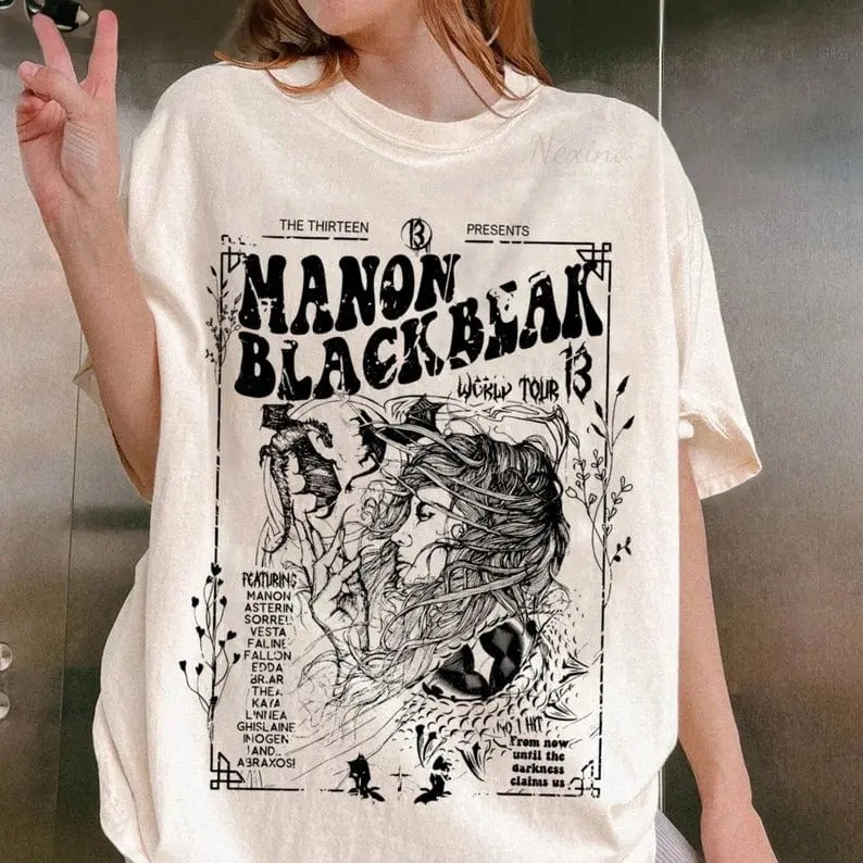 Manon Blackbeak Throne Glass Shirt Thirteen Shirts Now Until Darkness Claims Us ACOTAR Crescent City Shirt T-Shirts, Hoodie, Sweatshirt - T-Shirt, Sweatshirt, Hoodie