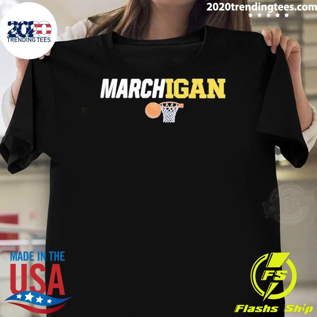 Marchigan Michigan Wolverines Basketball Shirt Unisex T-shirt, Sweatshirt, Hoodie, Long Sleeve Tee - T-Shirt, Sweatshirt, Hoodie
