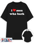 Marci wearing I heart men who bark shirt Unisex T-shirt, Sweatshirt, Hoodie, Long Sleeve Tee - T-Shirt, Sweatshirt, Hoodie