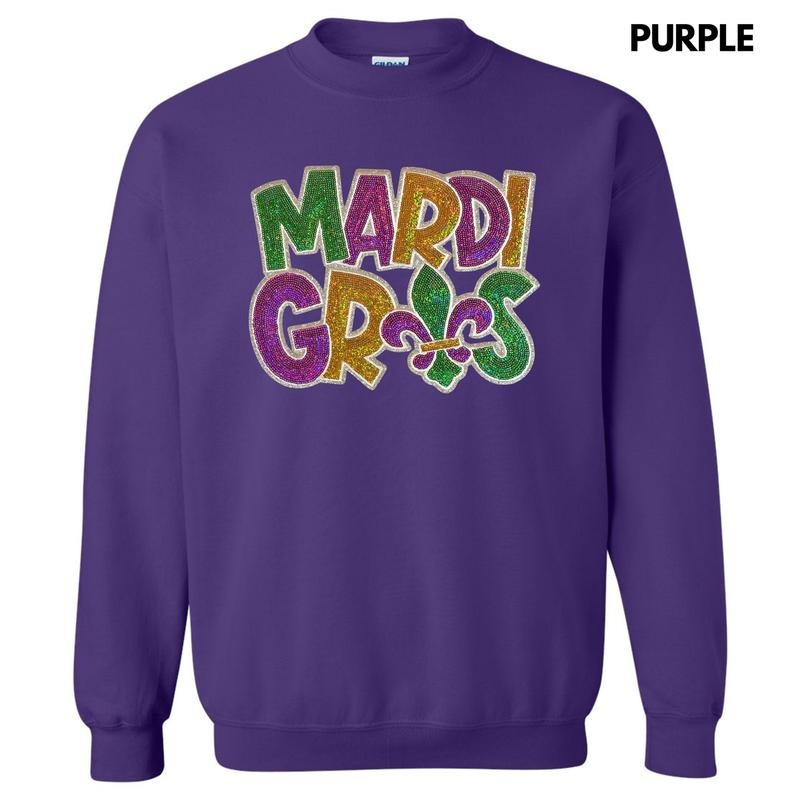 Mardi Fleur De Lis Sequin Patch T-Shirts, Hoodie, Sweatshirt - T-Shirt, Sweatshirt, Hoodie