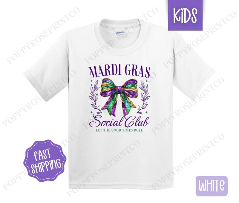 Mardi Gras Social Club Shirt Coquette Children'S Cute Gildan T-Shirts, Hoodie, Sweatshirt - T-Shirt, Sweatshirt, Hoodie