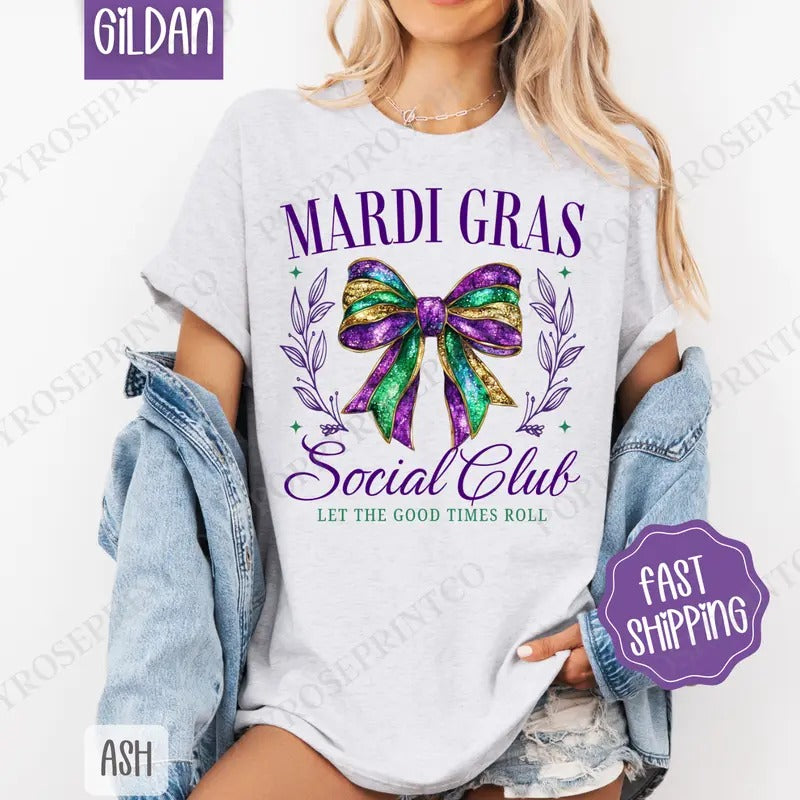 Mardi Gras Social Club Shirt Gildan Fat Tuesday Plus Sizes T-Shirts, Hoodie, Sweatshirt - T-Shirt, Sweatshirt, Hoodie