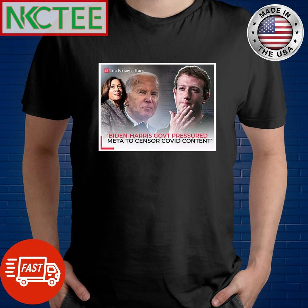 Mark Zuckerberg regrets working with the Biden-Harris administration to censor Covid era information online shirt - T-Shirt, Sweatshirt, Hoodie