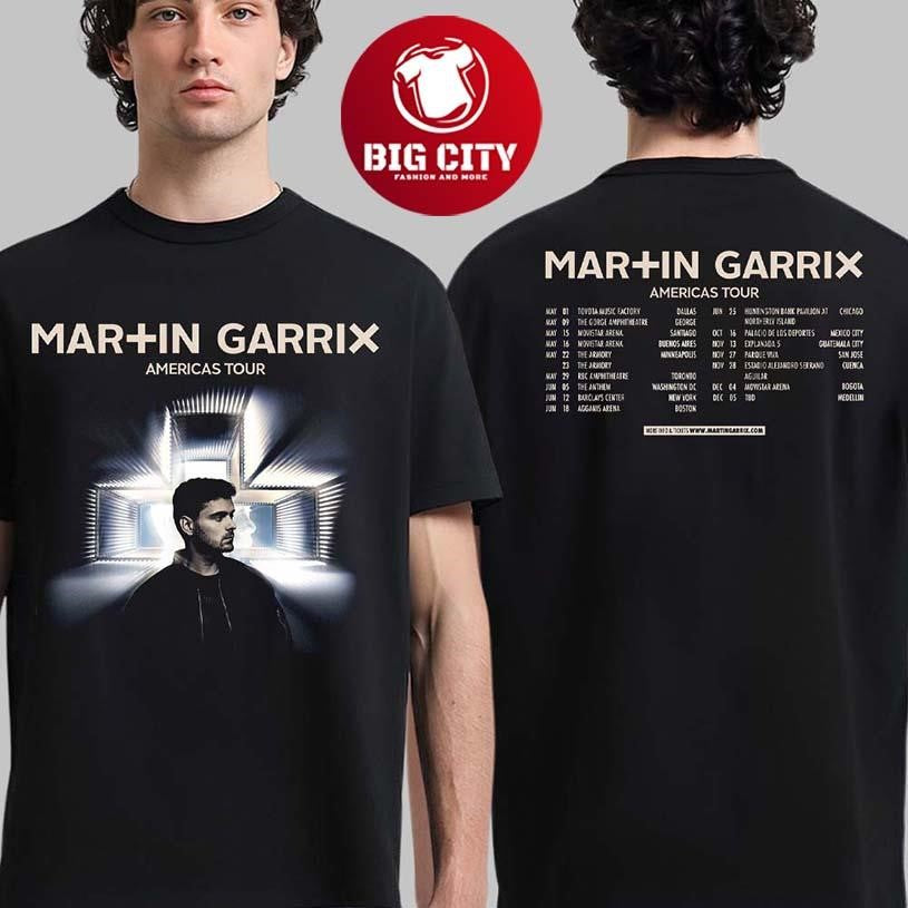 Martin Garrix Americas Tour 2026 City Dates Two Sided Shirt Unisex T-shirt, Sweatshirt, Hoodie, Long Sleeve Tee - T-Shirt, Sweatshirt, Hoodie