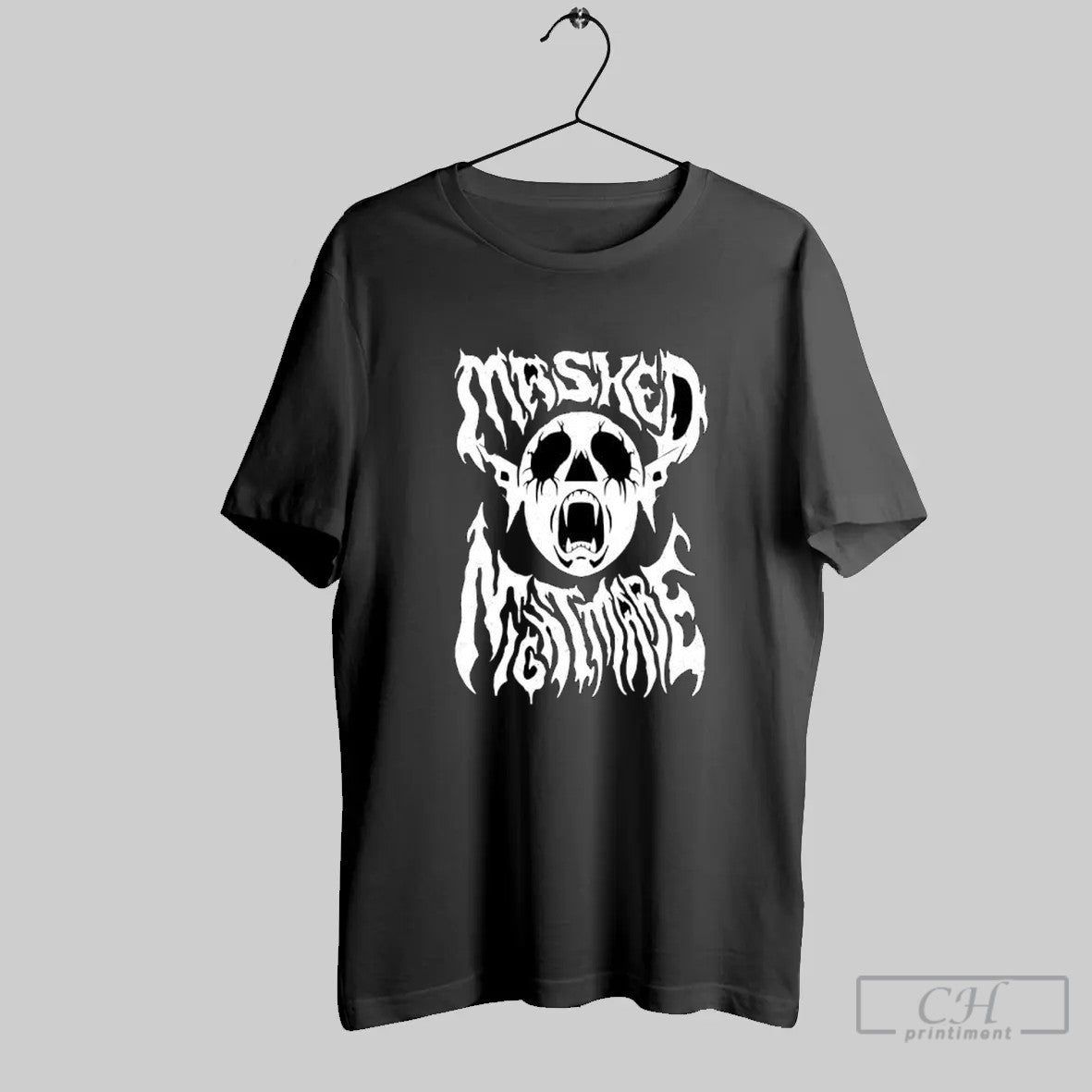 Masked Nightmare Skull Hardcore Punk Metal Band Logo T Shirt Unisex T-shirt, Sweatshirt, Hoodie, Long Sleeve Tee - T-Shirt, Sweatshirt, Hoodie